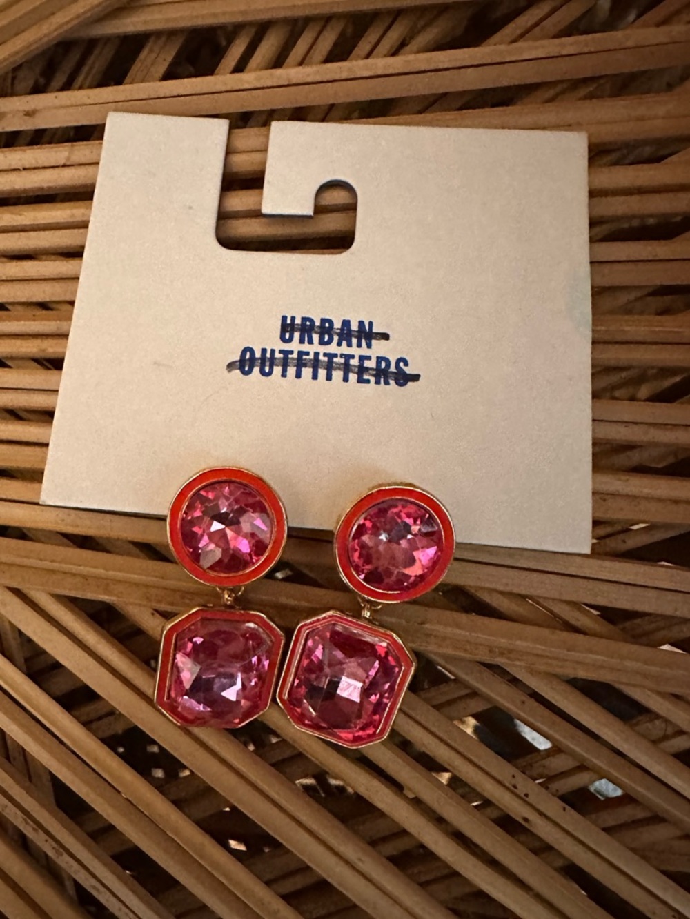 Urban Outfitters Pink Gemstone Earrings